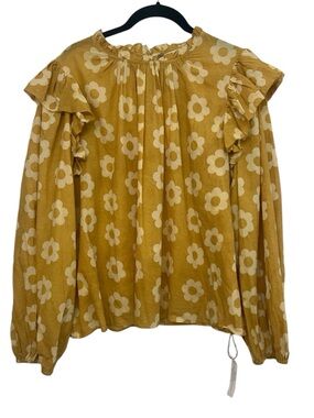 Christy Dawn The Alexandra Blouse in Sunshine Daisy Size XL Cotton NWT